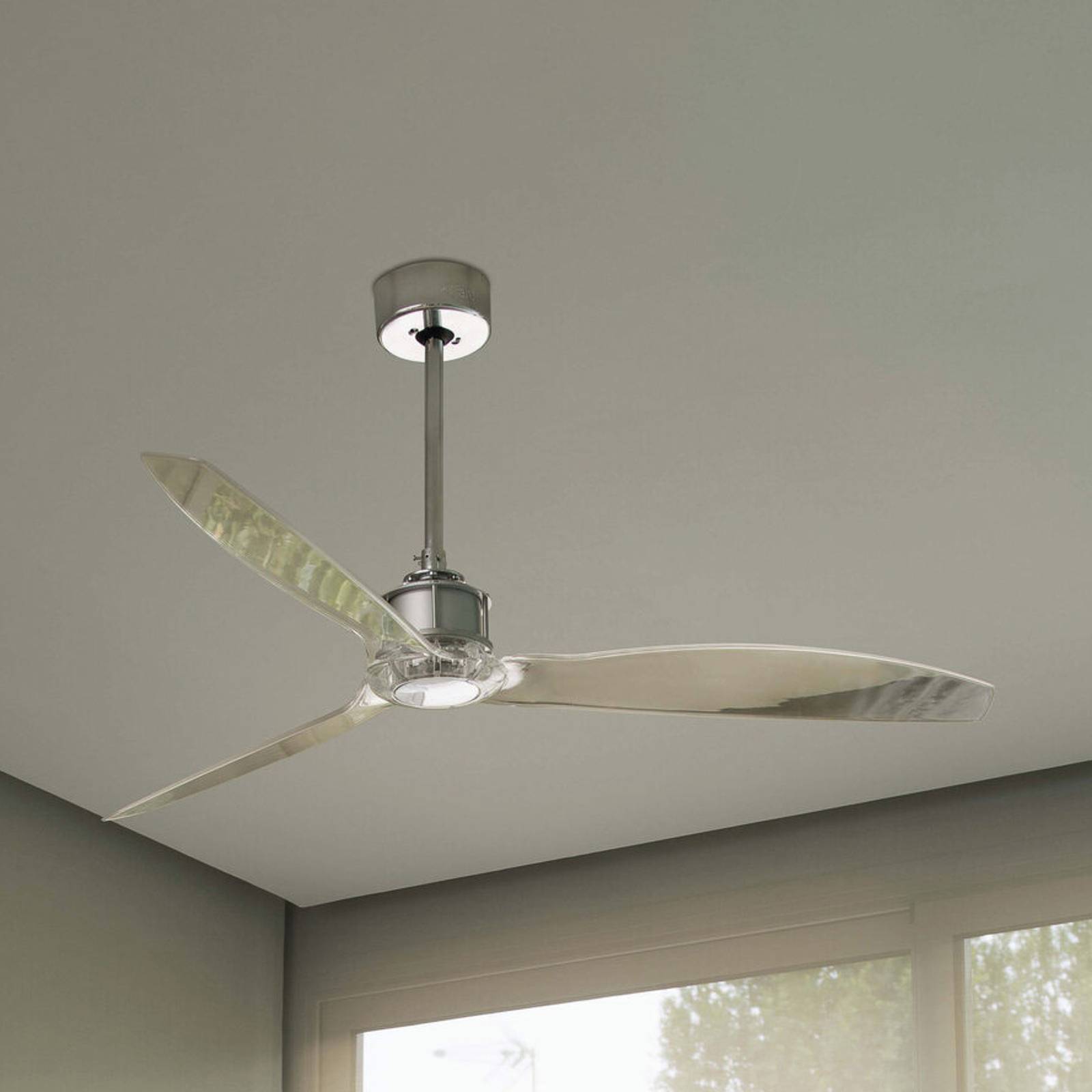 Deckenventilator Just Fan M, chrom/transparent Deckenventilator Just Fan M, chrom/transparent von FARO BARCELONA