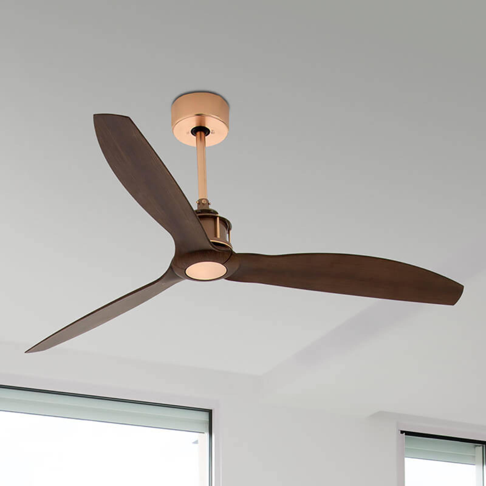 Deckenventilator Just Fan kupfer walnuss von FARO BARCELONA