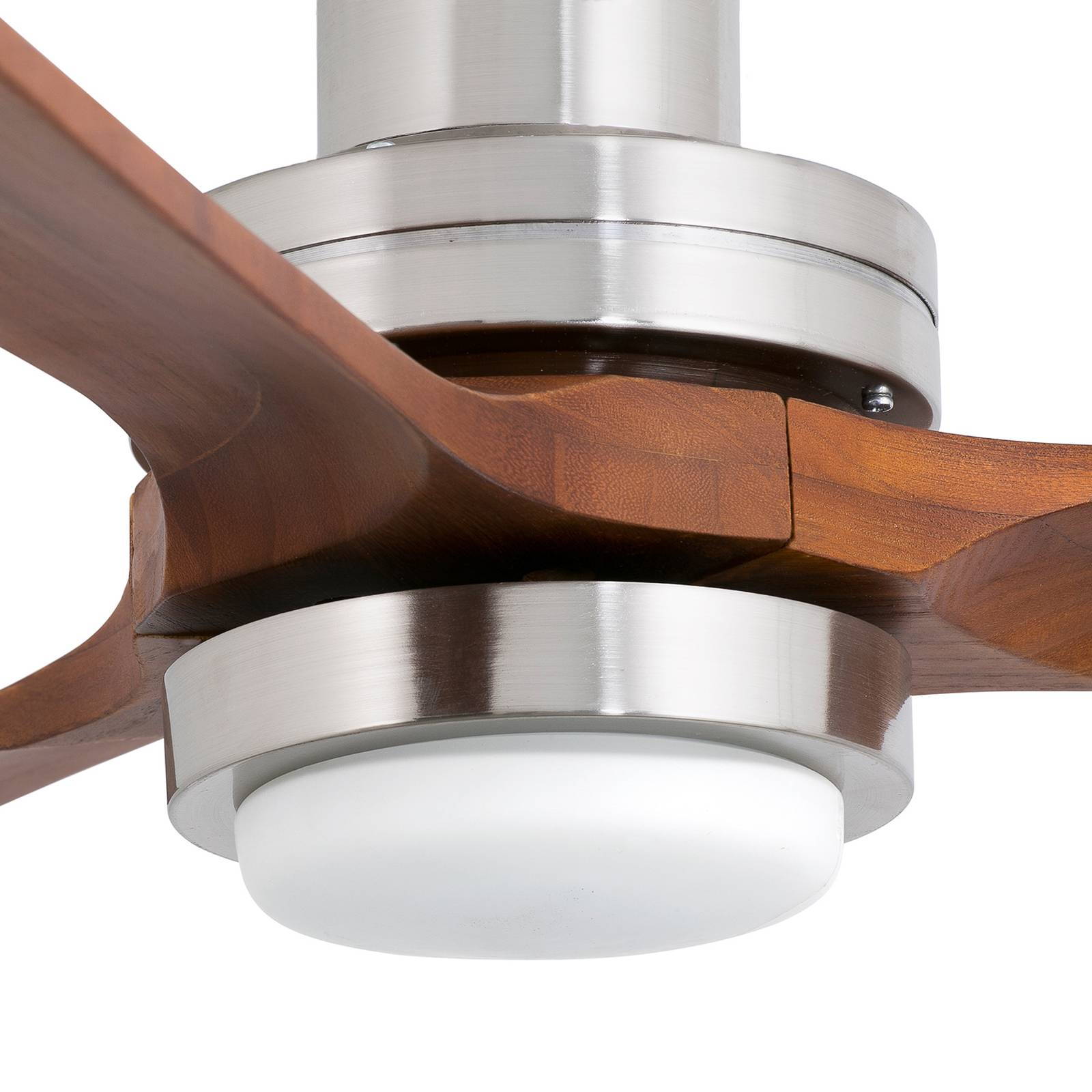 Deckenventilator Lantau L LED nickel/kiefer dunkel von FARO BARCELONA