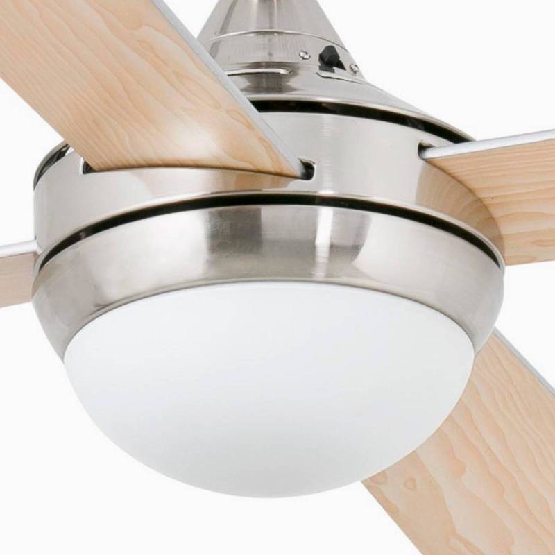 Deckenventilator Mini Icaria S Leuchte nickel/Holz von FARO BARCELONA