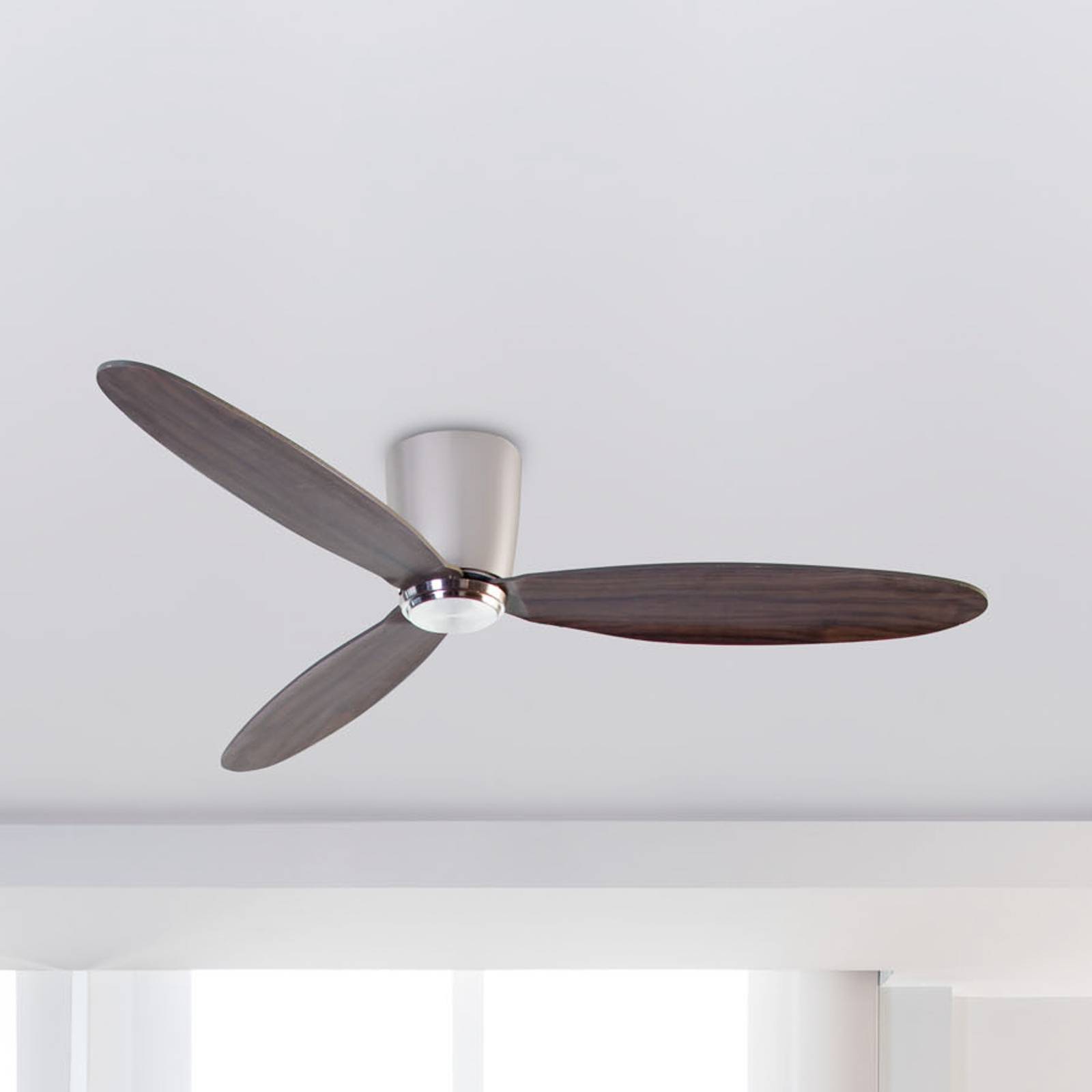 Deckenventilator Nias L DC nickel/Holz dunkel Deckenventilator Nias L DC nickel/Holz dunkel von FARO BARCELONA