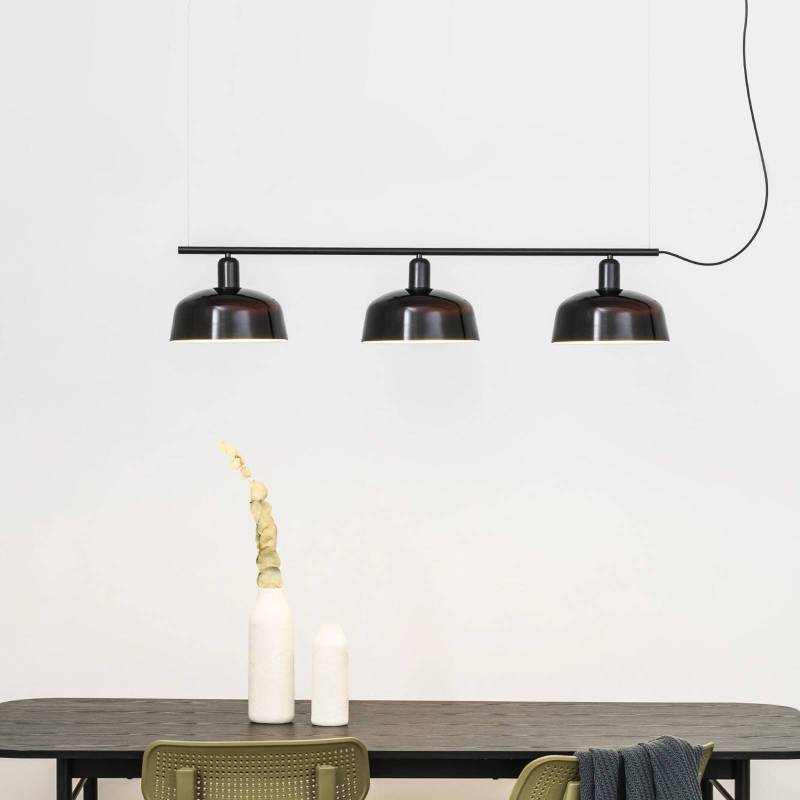Hängelampe Tatawin, schwarz, Glas, Länge 100 cm, 3-flg. von FARO BARCELONA