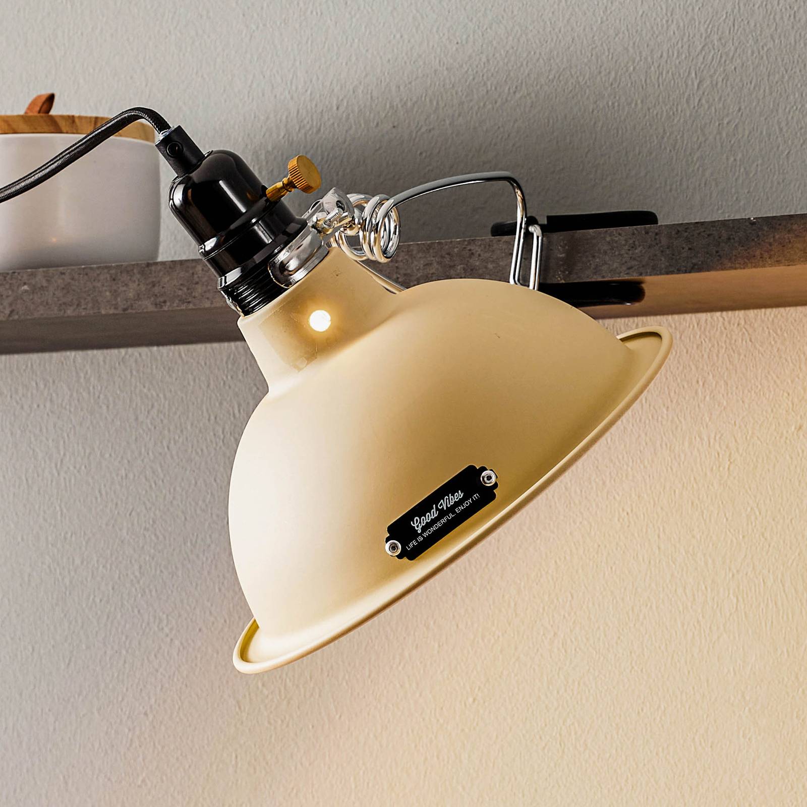 Klemmleuchte Pepper, beige, Metall Klemmleuchte Pepper, beige, Metall von FARO BARCELONA