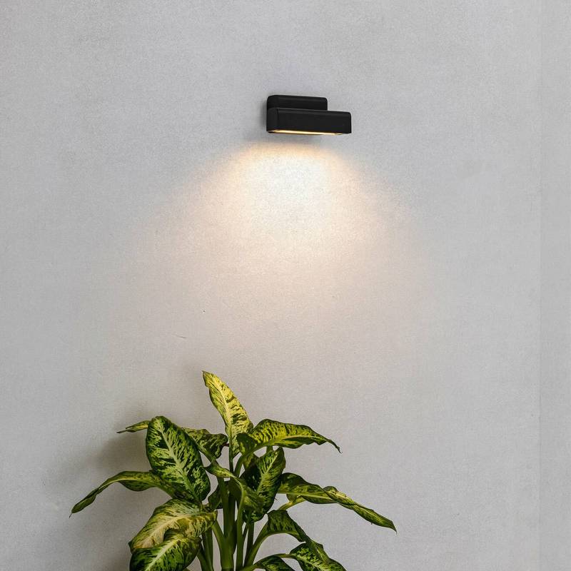 LED-Außenwandleuchte Balic, schwarz, Aluminium, Breite 15 cm von FARO BARCELONA