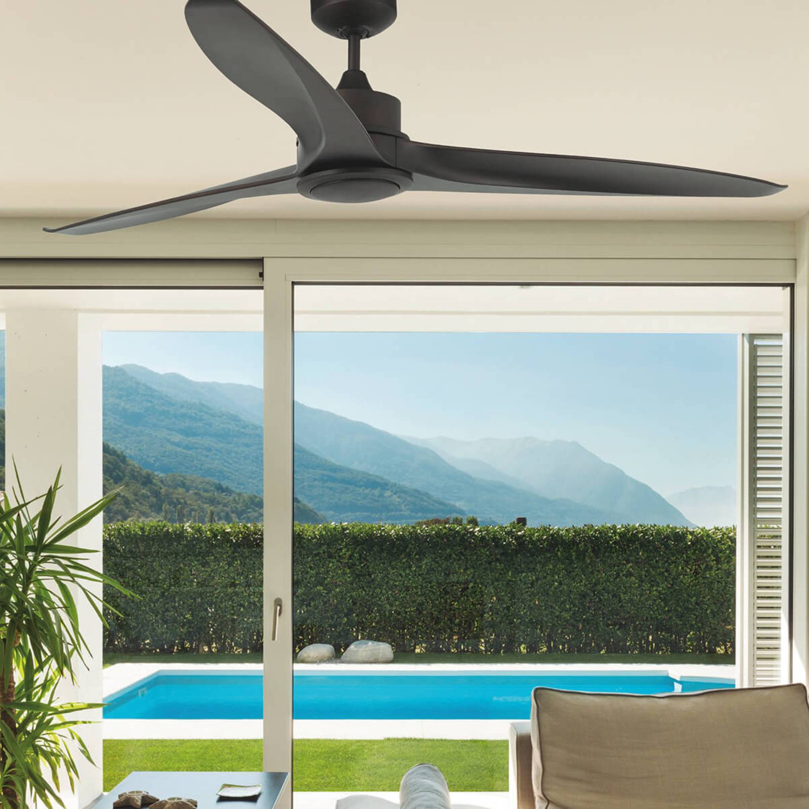 LED-Deckenventilator Tonic, dunkelbraun von FARO BARCELONA