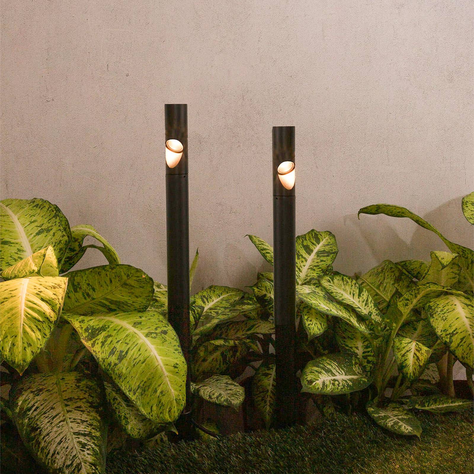LED-Erdspießlampe Bezel, schwarz, Aluminium, Höhe 60 cm von FARO BARCELONA