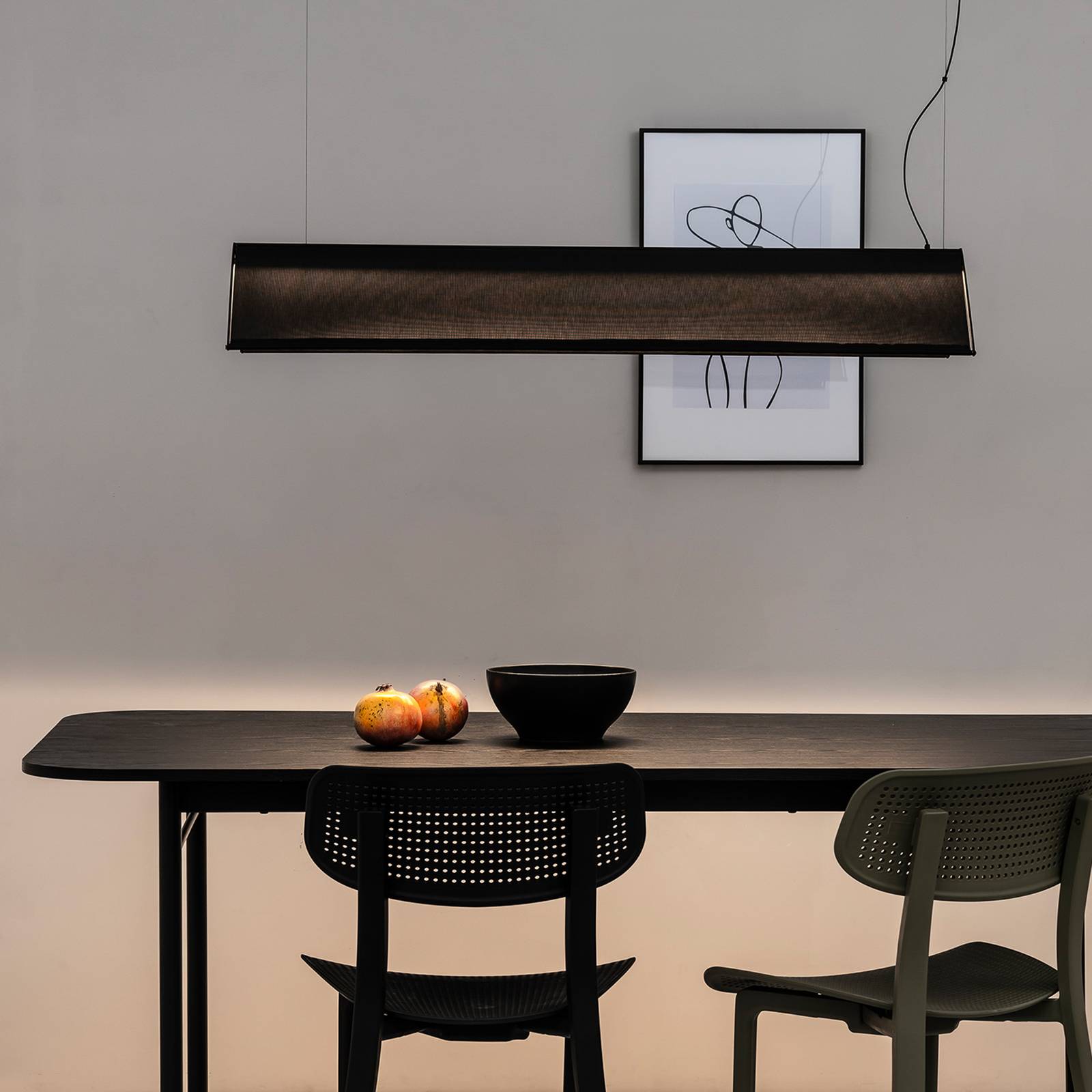 LED-Hängeleuchte Ludovico Surface, 115 cm, schwarz von FARO BARCELONA
