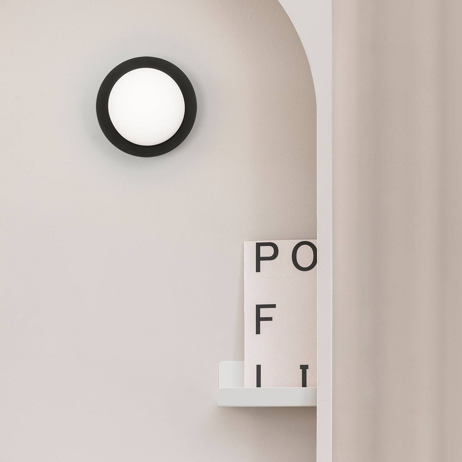 LED-Wandleuchte May IP44, schwarz LED-Wandleuchte May IP44, schwarz von FARO BARCELONA