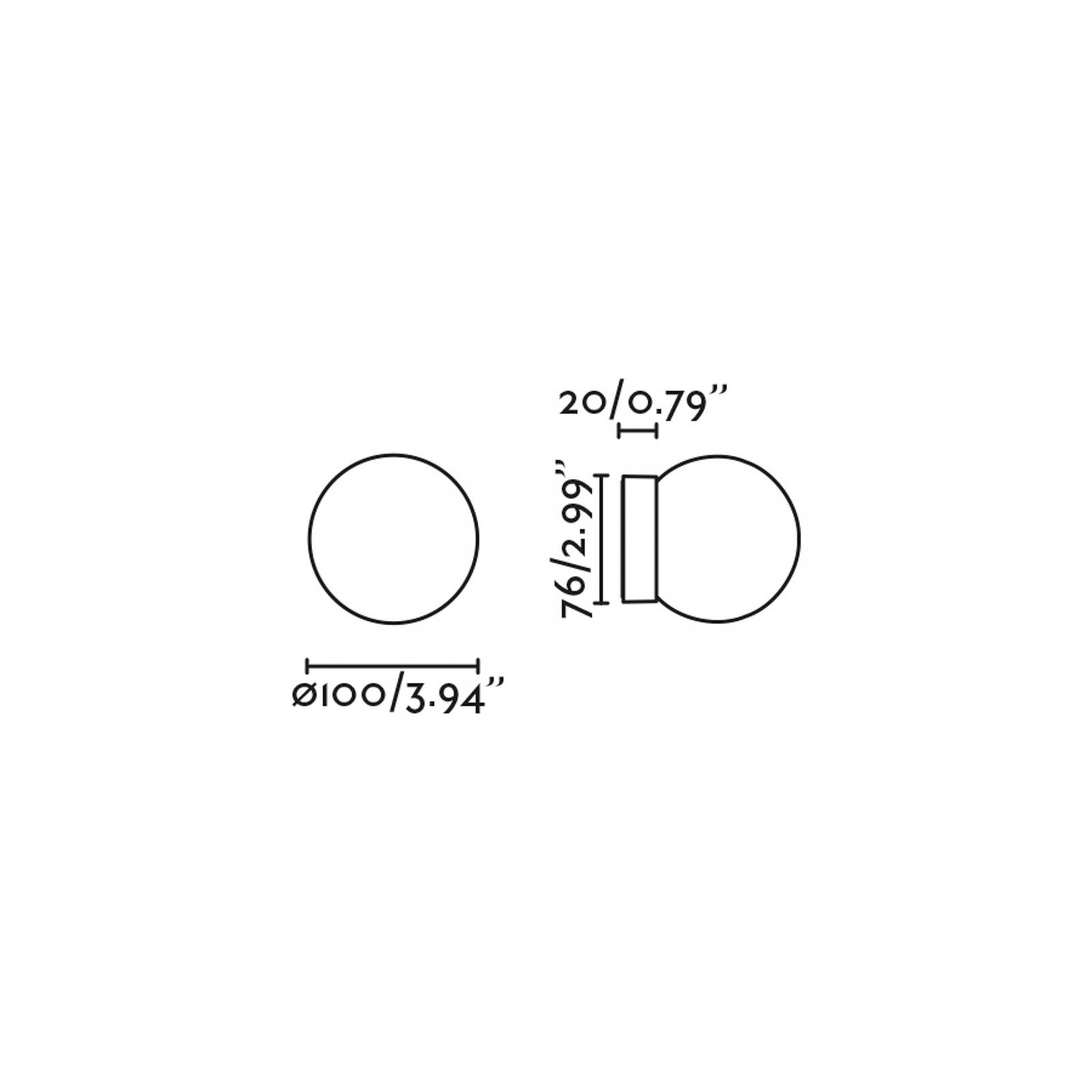 LED-Wandleuchte Ping, schwarz/opal, Glas, Aluminium, Ø 10 cm LED-Wandleuchte Ping, schwarz/opal, Glas, Aluminium, Ø 10 cm von FARO BARCELONA