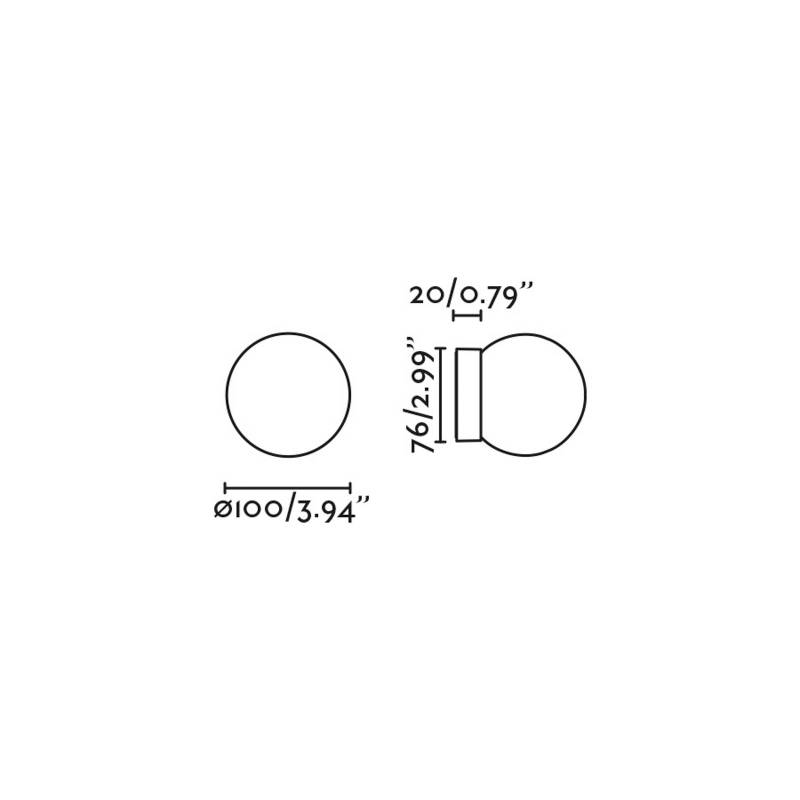 LED-Wandleuchte Ping, schwarz/opal, Glas, Aluminium, Ø 10 cm von FARO BARCELONA