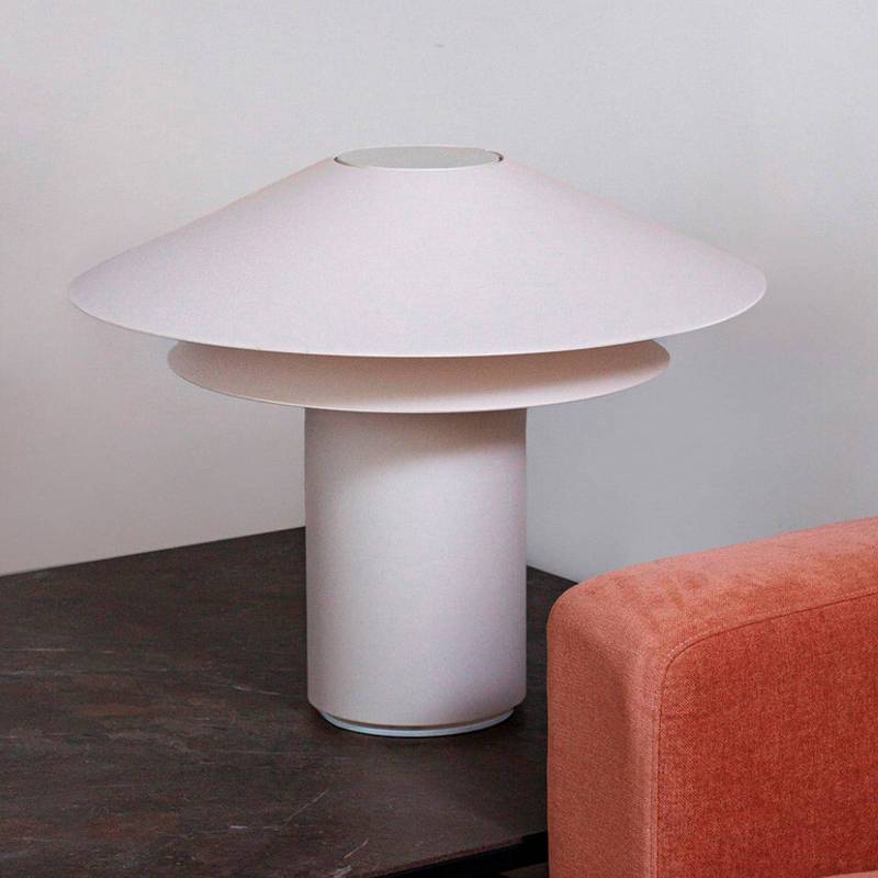 Tischleuchte Shan, beige, Pergament/Stahl, Höhe 48,5 cm von FARO BARCELONA