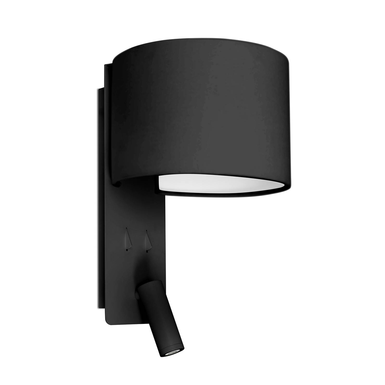 Wandleuchte Fold mit LED-Leseleuchte, schwarz von FARO BARCELONA