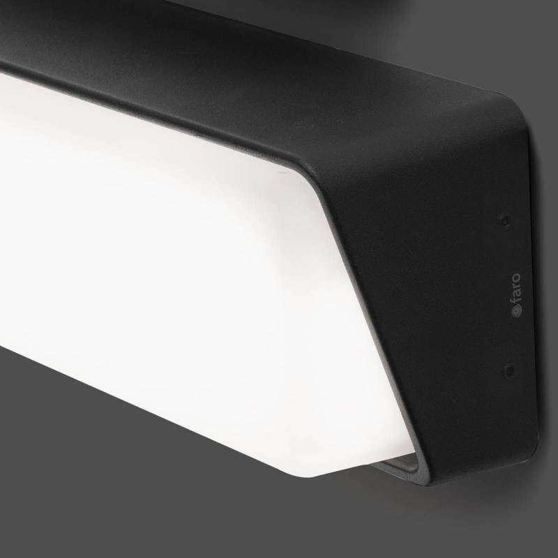 LED-Außenwandlampe Half, anthrazit, Glas, Aluminium von FARO BARCELONA