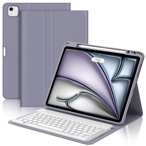 FARYODI Schutzhülle für iPad Air 13 Zoll (M2, 2024) mit Tastatur, iPad Pro 32,9 cm (12,9 Zoll), 3/4/5/6. Generation Hülle mit Tastatur, wiederaufladbarer Akku, lange Lebensdauer, abnehmbare kabellose von FARYODI