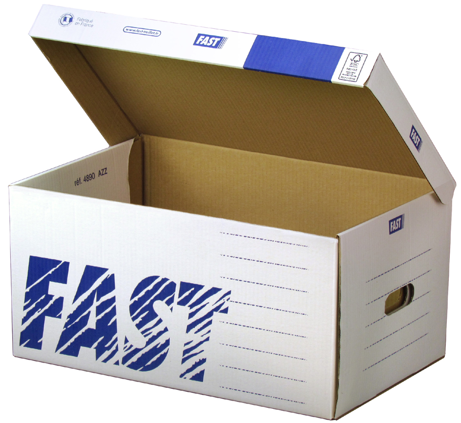 FAST Archiv-Klappdeckelbox Standard Container, aus Wellpappe von FAST