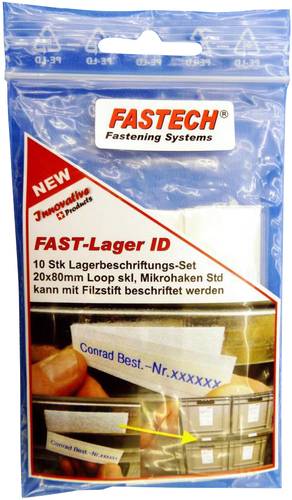 FASTECH® 610-010-Bag Klett-Beschriftungsfelder zum Aufkleben Weiß 10St. von FASTECH®