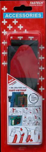 FASTECH® 911-330C Klettband mit Gurt Haft- und Flauschteil (L x B) 1060mm x 50mm Schwarz, Rot 1St. von FASTECH®