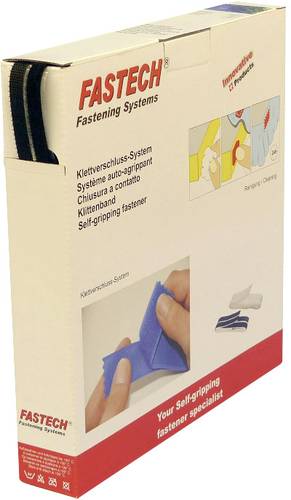FASTECH® B10-SKL999925 Klettband zum Aufkleben Hotmelt Haft- und Flauschteil (L x B) 25m x 10mm Sch von FASTECH®