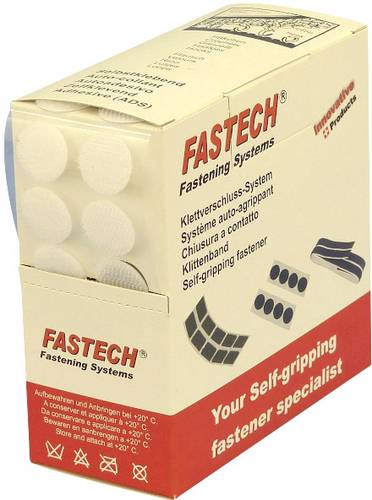 FASTECH® B20-COIN000005 Klettpunkte zum Aufkleben Hotmelt Haft- und Flauschteil (Ø) 20mm Weiß 460 von FASTECH®