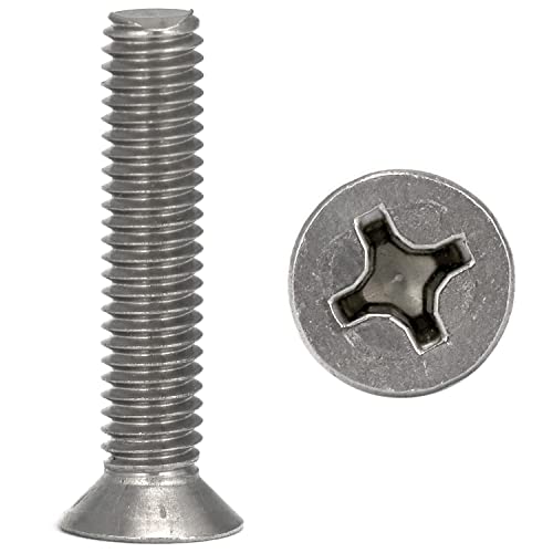 FASTON® Senkkopfschrauben M6x20 mit Kreuzschlitz"H" DIN 965 Edelstahl A2 V2A (5 Stück) Kreuzschlitzschraube Senkkopf Schrauben Gewindeschrauben Vollgewinde (ISO 7046) von FASTON