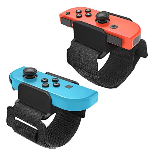 FASTSNAIL 2 Pack Armband Kompatibel mit Switch Just Dance 2024/2023/ 2022/2021, Armbänder Kompatibel mit Nintendo Switch &OLED Modell,Zubehör Kompatibel mit JoyCon(Schwarz) von FASTSNAIL