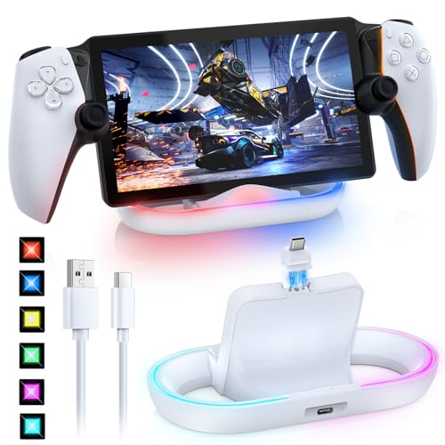 Magnetische Ladestation für PS Portal Remote Player, FASTSNAIL PSP Zubehör kompatibel mit Playstation Portal Remote Player, LED Ständer für PS5 Portable Magnetische Ladestation für PS Portal Remote Player, FASTSNAIL PSP Zubehör kompatibel mit Playstation Portal Remote Player, LED Ständer für PS5 Portable von FASTSNAIL