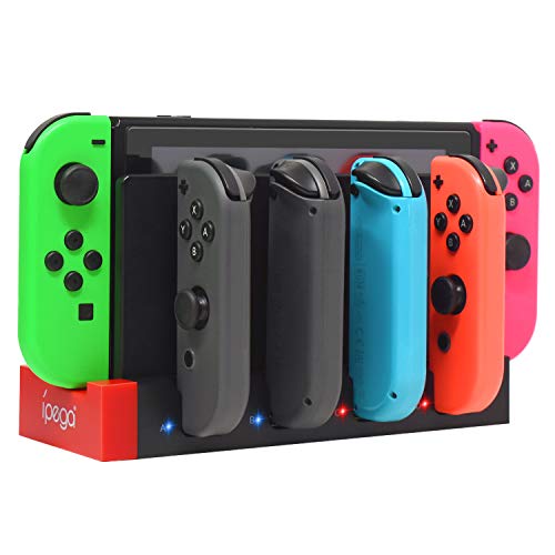 FASTSNAIL Ladestation Kompatibel mit Nintendo Switch&Switch OLED, Zubehör Kompatibel mit JoyCon, Ladegerät mit LED Kompatibel mit Nintendo Switch Controller von FASTSNAIL