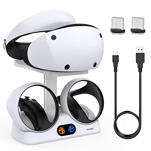 FASTSNAIL Ladestation kompatibel mit Playstation VR2, Display Ständer für PS5 VR Headset, Schnellladestation für PS VR2 Sense Controller, PS VR2 Zubehör von FASTSNAIL