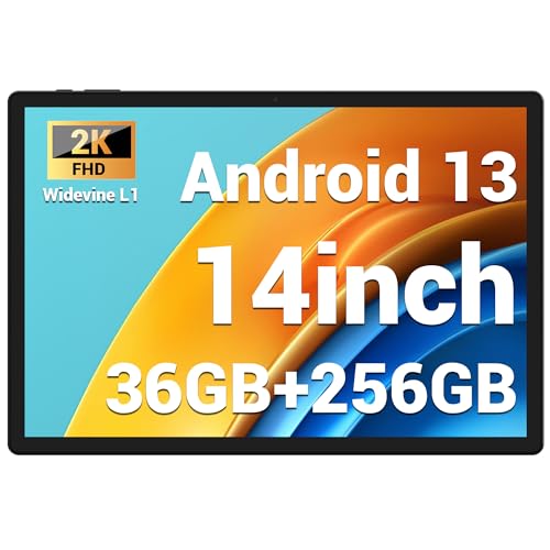 FASTWD Tablet 10 Zoll, 2024 Newest Tablet Android 13 mit 5G WiFi Octa-Core 2.0 GHz, 19 GB RAM+128 GB ROM, 1920 x 1200 Incell, Google GMS,8000 mAh, Gesicht ID, Tablet 2 in1 mit Tastatur, Grau von FASTWD