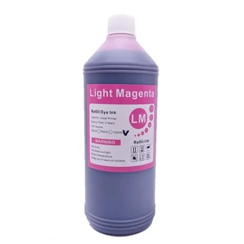 FASURDVA 1000 ml 1000g Farbstoffbasis Tintenkit kompatibel mit Tintenstrahldruckern(Light Magenta 1000ML) von FASURDVA