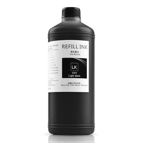 FASURDVA 1000 ml wasserdichte Pigmenttinte kompatibel mit P6000 P7000 P8000 P9000 P6080 P7080 P8080 P9080 Tintenstrahldrucker in 11 Farben erhältlich(Light Black) von FASURDVA