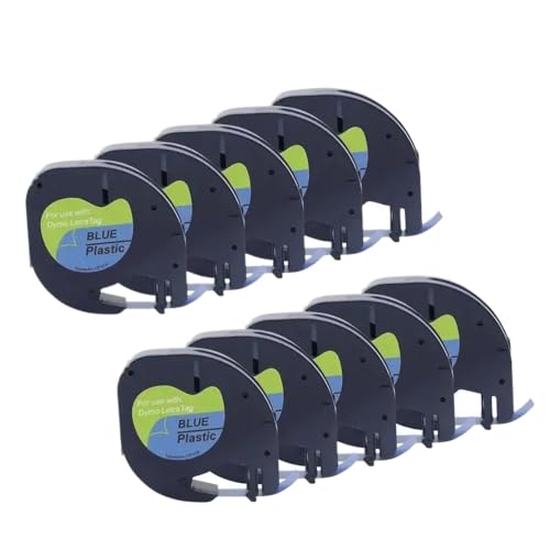 FASURDVA 10pack 91330 LT-Etikett Band 12mm kompatibel mit Band 91331 Kompatibel mit LT-100H LT-100T-Etikettdruckerhersteller(10pcs Blue) von FASURDVA