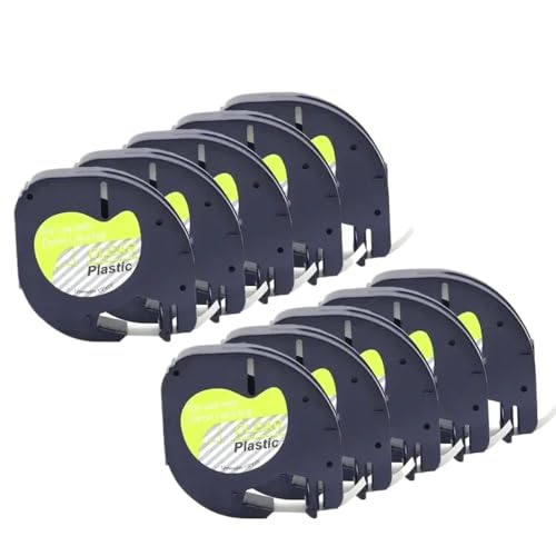 FASURDVA 10pack 91330 LT-Etikett Band 12mm kompatibel mit Band 91331 Kompatibel mit LT-100H LT-100T-Etikettdruckerhersteller(10pcs Clear) von FASURDVA
