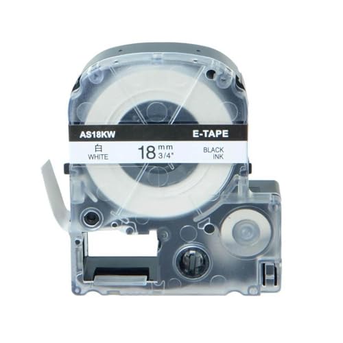 FASURDVA 1PK -Etikettbandkassette kompatibel mit LW 400 LW 300 LW 700 4WBN9 9mm 12 mm 18 mm 24 mm Etikettband Kompatibel mit Etikettendrucker(Black on White) von FASURDVA