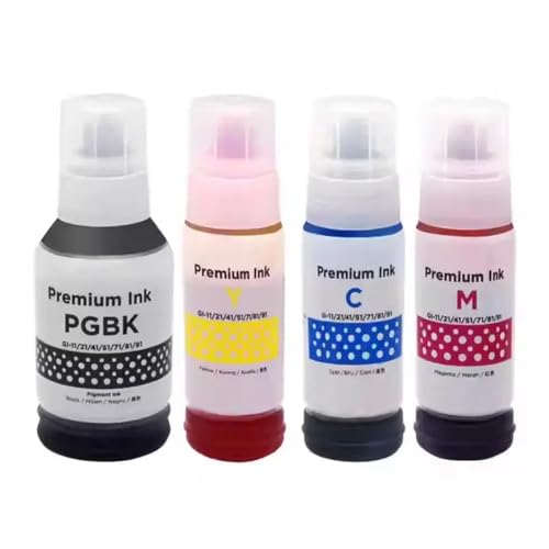 FASURDVA GI71 GI-71 Kompatible Nachfüllfarbstoffinte Kompatibel mit kompatible G1020 G1730 G2020 G2021 G2060 G2730 G2770 G3020 G3021 G3060 Tintenstrahldrucker(1Set- Dye- K C M Y) von FASURDVA