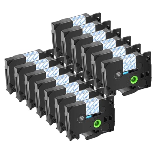 FASURDVA Kompatibel 13pk 6/9/12/18/24mm TZE 231 Multikolor-Etikett-Band Kompatibel mit TZ 231 131 431 531 631 731 221 Kompatibel mit Pt-H110-Etikettenhersteller(Blue on Clear) von FASURDVA