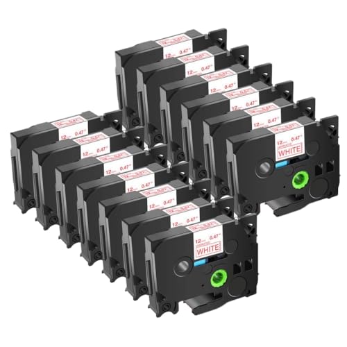 FASURDVA Kompatibel 13pk 6/9/12/18/24mm TZE 231 Multikolor-Etikett-Band Kompatibel mit TZ 231 131 431 531 631 731 221 Kompatibel mit Pt-H110-Etikettenhersteller(Red on White) von FASURDVA