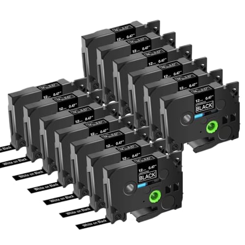 FASURDVA Kompatibel 13pk 6/9/12/18/24mm TZE 231 Multikolor-Etikett-Band Kompatibel mit TZ 231 131 431 531 631 731 221 Kompatibel mit Pt-H110-Etikettenhersteller(White on Black) von FASURDVA