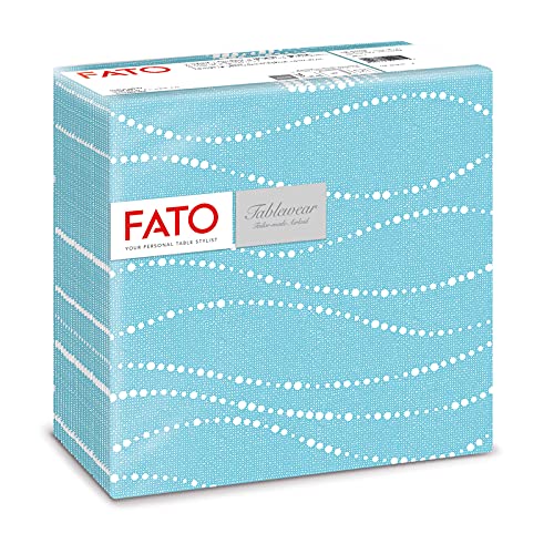 Fato - Trockene Papierservietten, Airlaid, Stoffeffekt, 50er-Pack Servietten, Größe 40x40 gefaltet in 4, Alaska Perlendesign von FATO