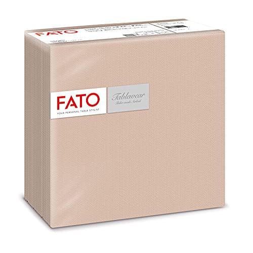 Fato - Trockene Papierservietten, Airlaid, Stoffeffekt, Packung mit 50 Servietten, Größe 40x40 gefaltet in 4, Farbe Cappuccino von FATO