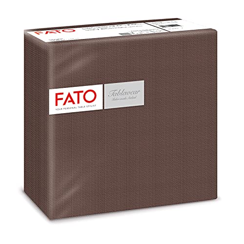 Fato - Trockene Papierservietten, Airlaid, Stoffeffekt, Packung mit 50 Servietten, Größe 40x40 gefaltet in 4, Farbe Chocolate von FATO