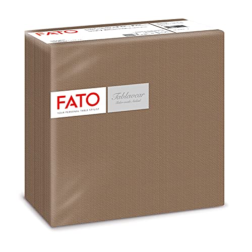 Fato - Trockene Papierservietten, Airlaid, Stoffeffekt, Packung mit 50 Servietten, Größe 40x40 gefaltet in 4, Farbe Hazel von FATO