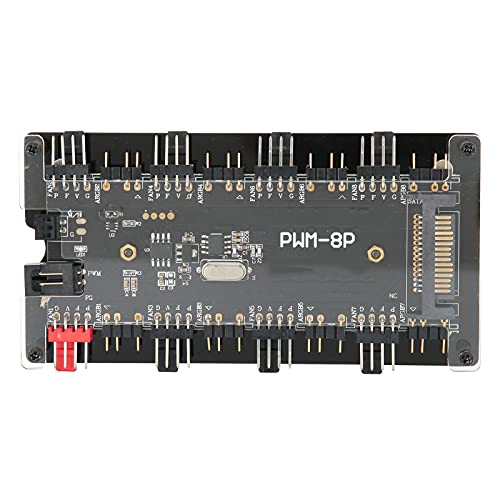 Gehäuselüfter-Hub, ARGB- und PWM-Hub, 12 V, 4-polig Mit Motherboard-RGB-Synchronisierung, Pwm-Funktion Fernbedienungs-Lüfter-Motherboard-Steuerungssystem von FAUOSWUK