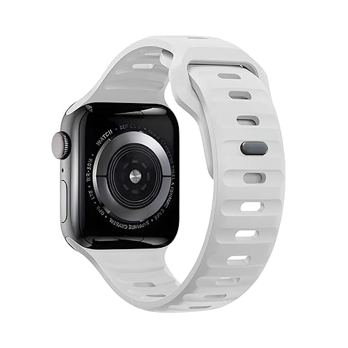 FAWAJON Kompatibel mit Apple Watch Armband 38mm 40mm 41mm für Frauen männer, Silikon Fitness Sport Ersatzarmband Armbänder für iWatch Armband iWatch Series 9 8 7 6 5 4 3 2 1 SE, Weiß von FAWAJON