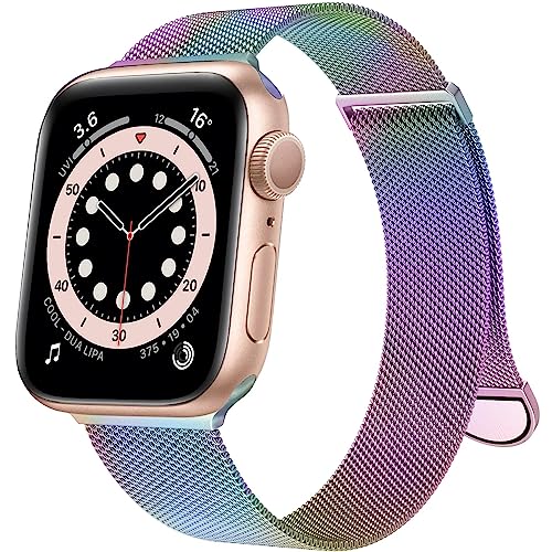 Kompatibel mit Apple Watch Armband 38mm 40mm 41mm 42mm für Frauen Männer Magnetisch Metall Edelstahl Ersatzarmband Armbänder für iWatch Armband Series 10 9 8 7 6 5 4 3 2 1 SE, Bunt Kompatibel mit Apple Watch Armband 38mm 40mm 41mm 42mm für Frauen Männer Magnetisch Metall Edelstahl Ersatzarmband Armbänder für iWatch Armband Series 10 9 8 7 6 5 4 3 2 1 SE, Bunt von FAWAJON