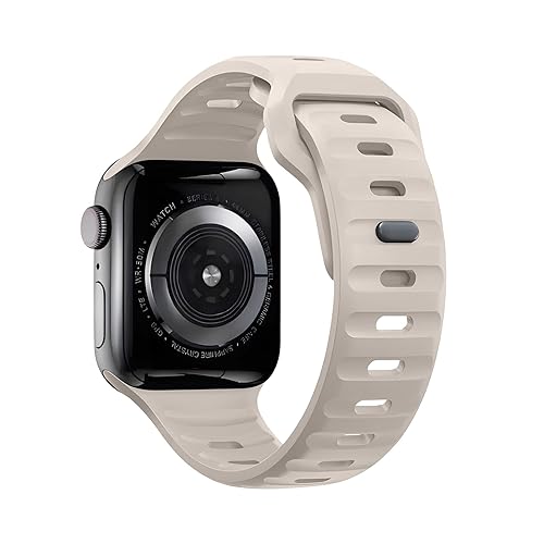 Kompatibel mit Apple Watch Armband 38mm 40mm 41mm 42mm für frauen männer, Silikon Fitness Sport Ersatzarmband Armbänder für iWatch Armband iWatch Series 10 9 8 7 6 5 4 3 2 1 SE, Sternenlicht von FAWAJON