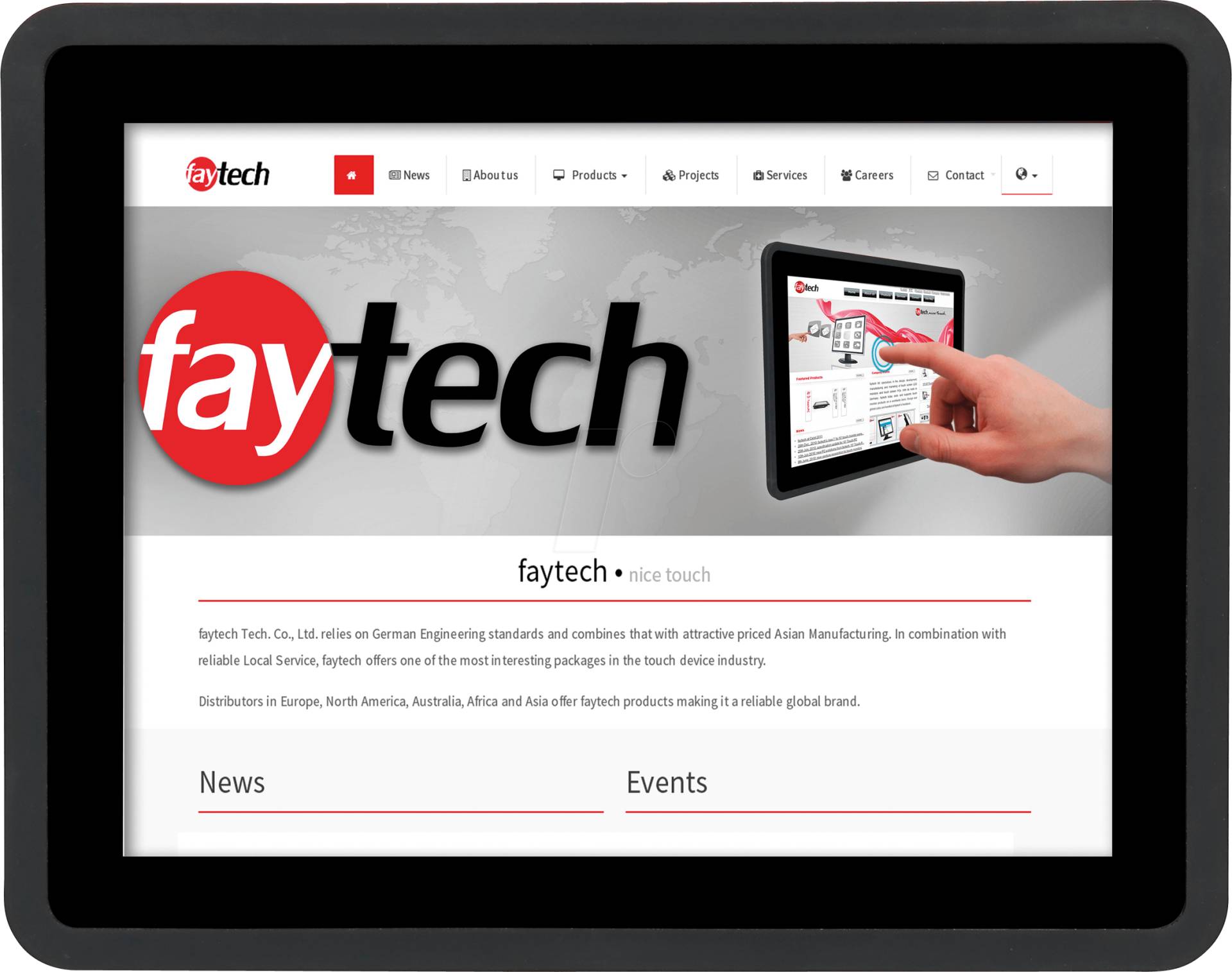 FAYTECH T08K SW - 20cm Touchmonitor, schwarz, IP65 von FAYTECH