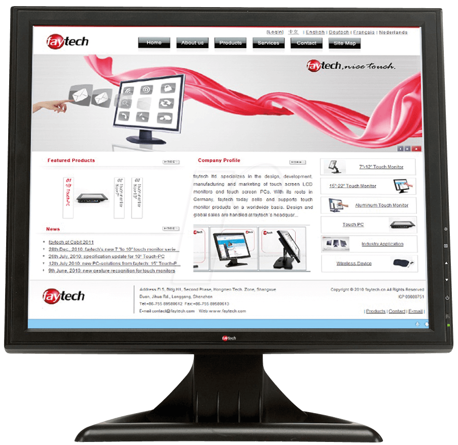 FAYTECH T17 SW - 43cm Touchmonitor, VGA, schwarz von FAYTECH