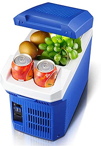 FBITE Autokühlschrank 8L Autokühlschrank/Schlafsaal-Minikühlschrank/Single-Core-Kühlung, Heizung, blauer tragbarer Kühlschrank Outdoor-Reisekühlschrank von FBITE