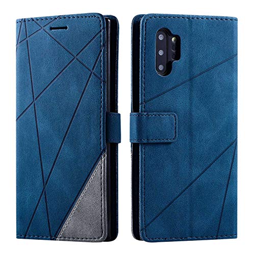 FCAXTIC Hülle Kompatibel mit Galaxy Note 10 Plus, Brieftasche PU Leder Stoßfeste Schutzhülle, Flip Handyhülle für Samsung Galaxy Note 10 Plus/Galaxy Note 10 Plus 5G, Blau von FCAXTIC